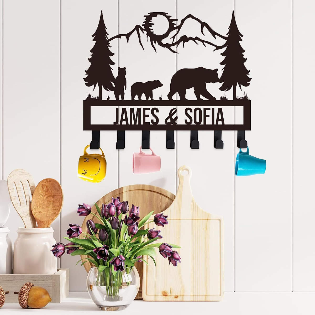 Personalized Bear Family Key Holder