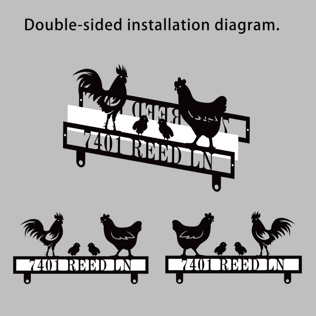 Custom Stainless Chicken Family Mailbox Topper