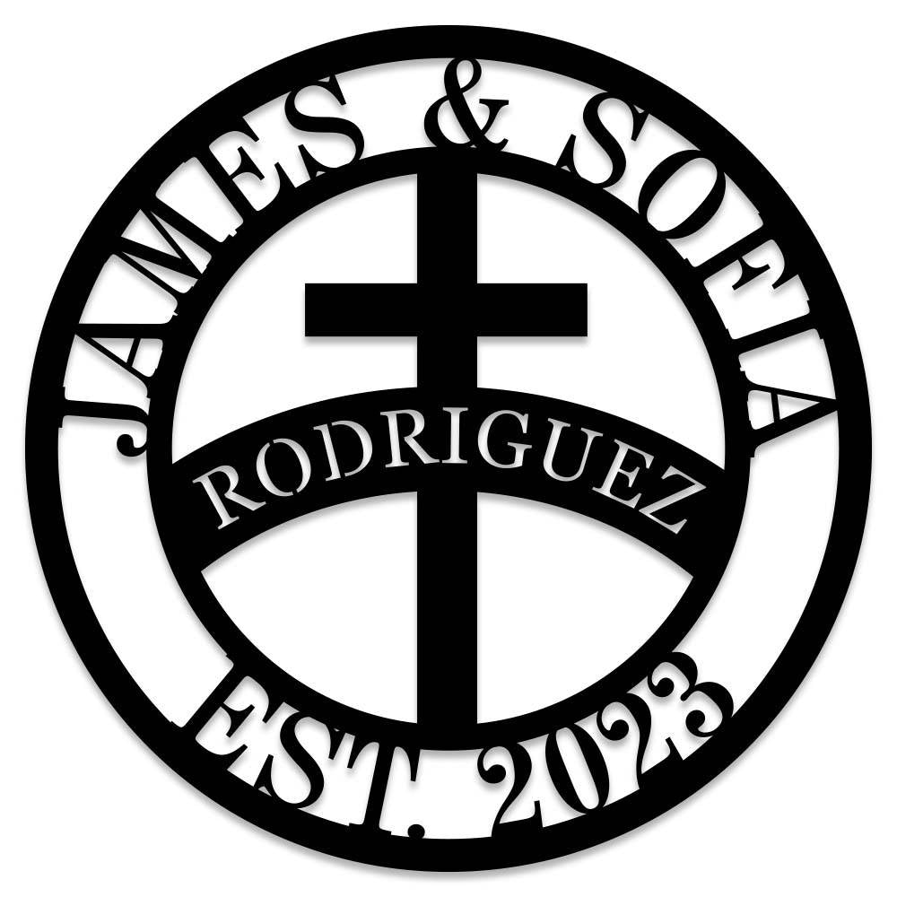 Custom Family Cross Sign Main image