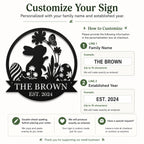 Customization Guide for Personalized Easter Bunny Family Name Metal Sign