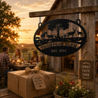 Personalized farm metal sign as a thoughtful gift for farm owners, ranch families, housewarming, anniversary, wedding, Christmas, and Father's Day celebrations.