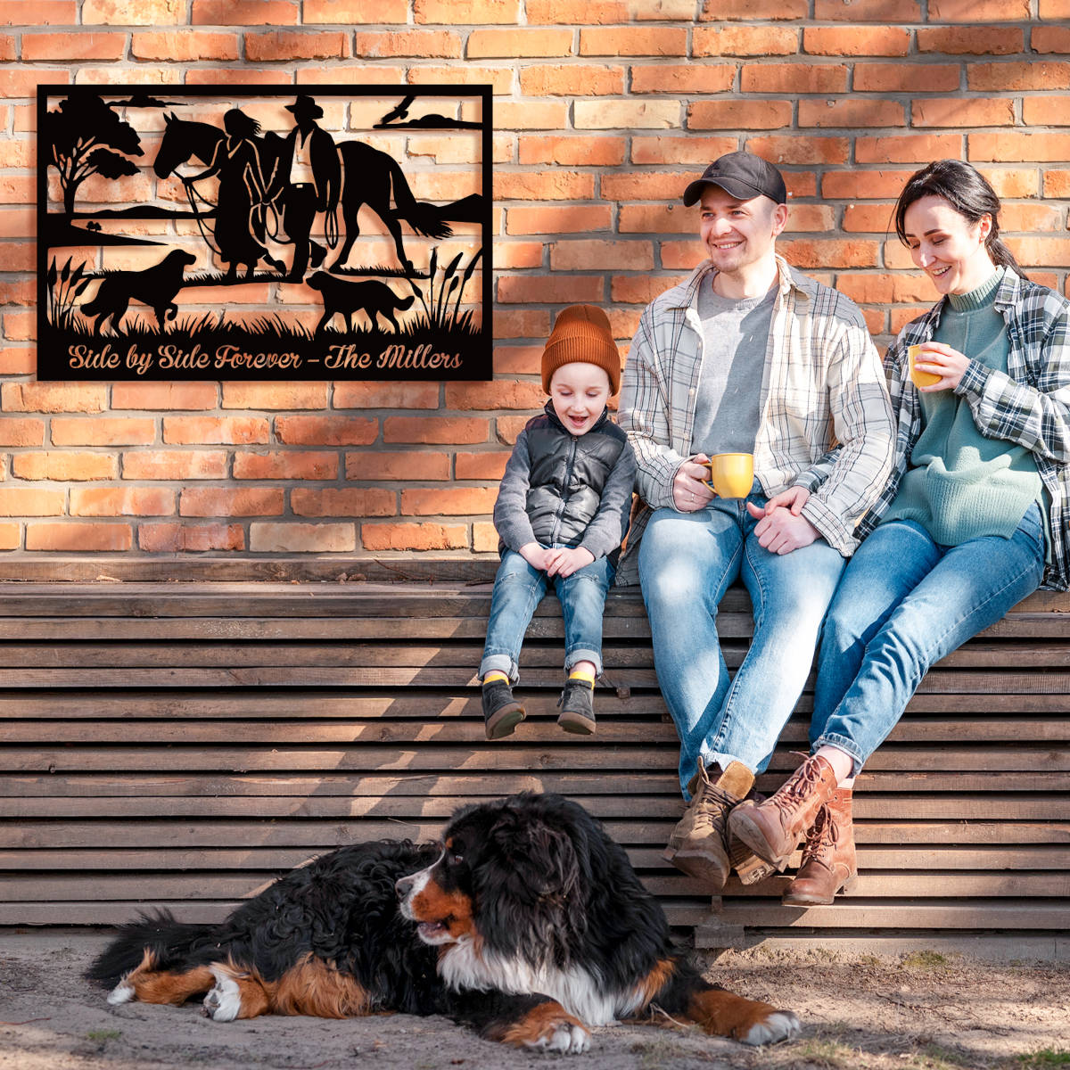 Custom Horse Ranch Metal Couple Sign