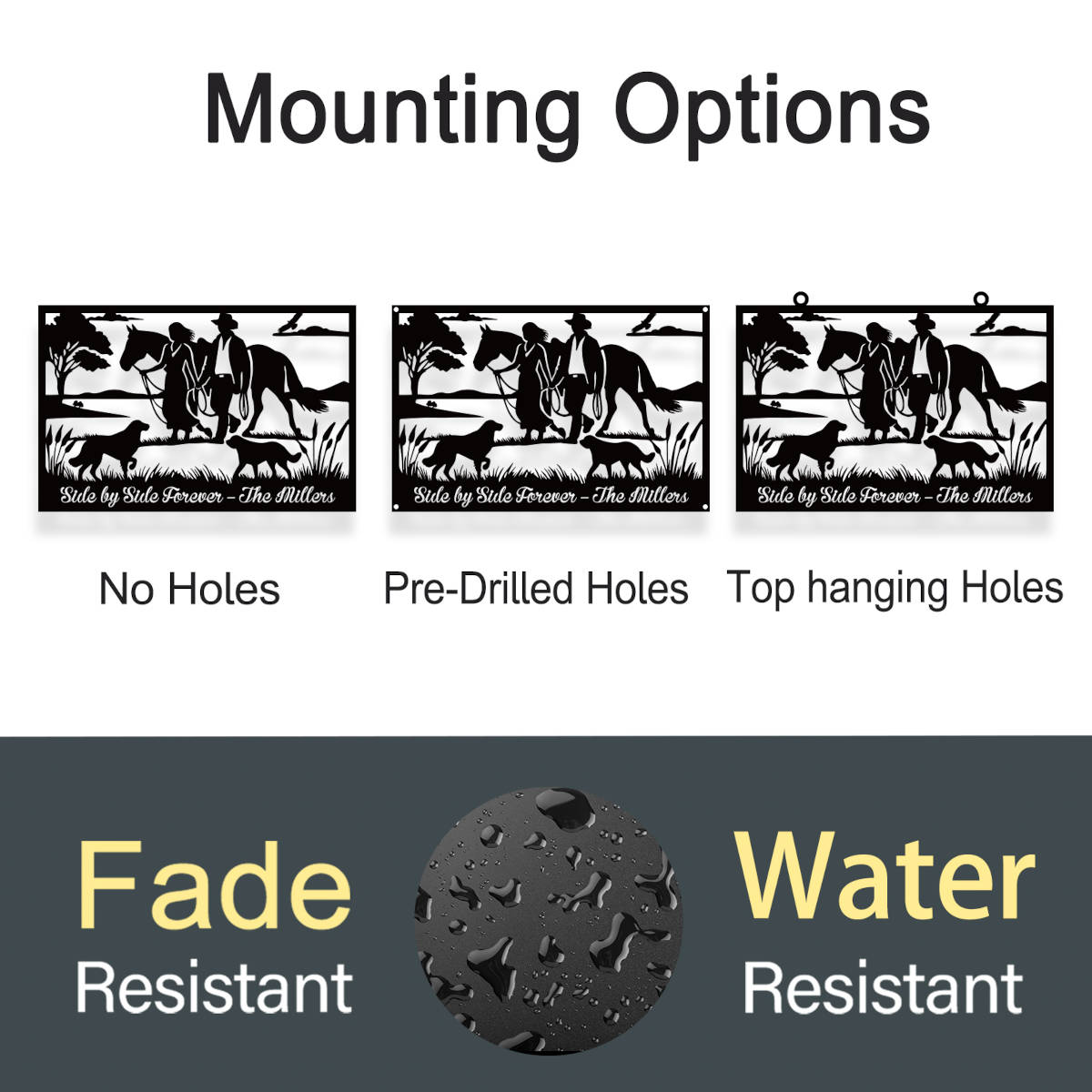 Custom Horse Ranch Metal Couple Sign