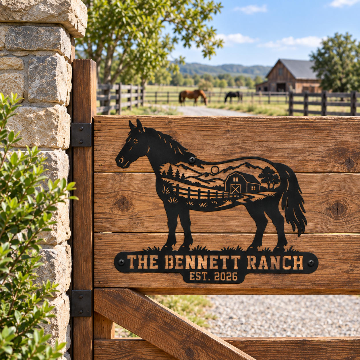 Personalized Horse Ranch Metal Sign Secondary image