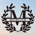 Elegant Laurel Monogram Sign