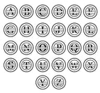 Custom round metal monogram sign with scroll design, personalized with names, large initial