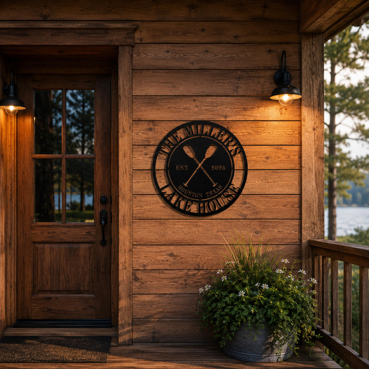 Custom Lake House Oar Metal Sign Secondary image