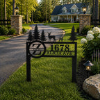 Custom Deer Metal Address Yard Sign