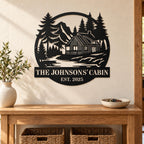 Custom Mountain Cabin Metal Sign Art