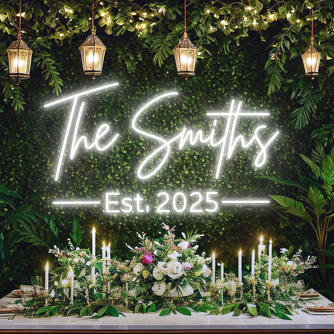 Personalized Neon Wedding Sign Main image