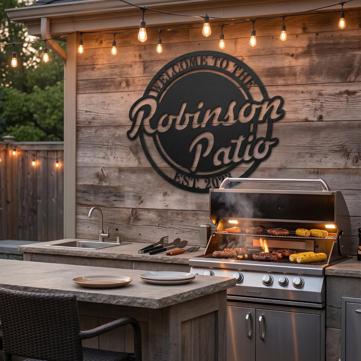 Personalized Patio Metal Welcome Sign