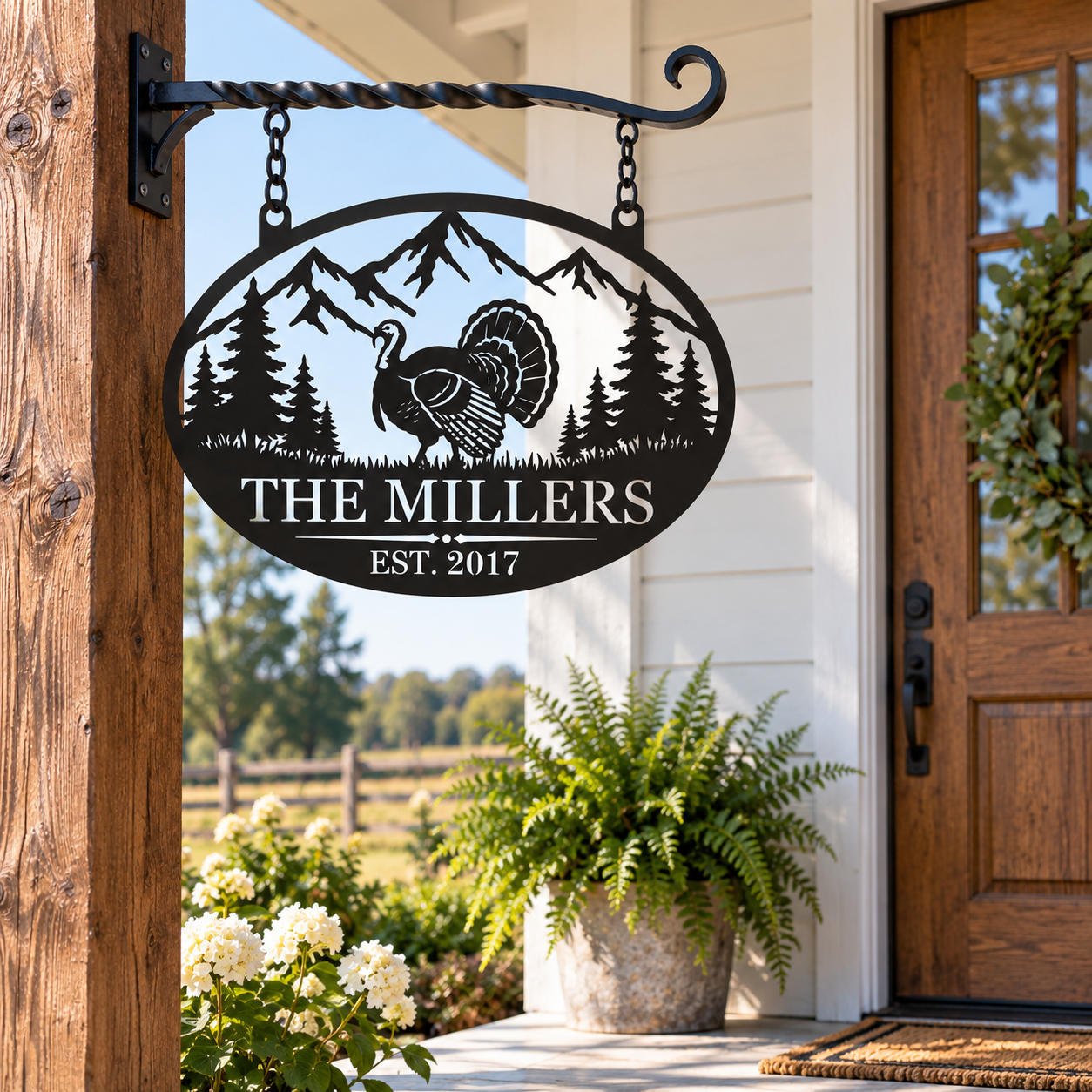 Personalized Wild Turkey Mountain Metal Sign Secondary image