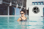 Custom metal pool sign with personalized family name and year — outdoor welcome decor for poolside.