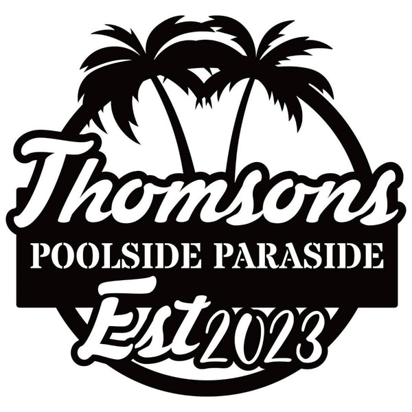 Poolside Metal Sign