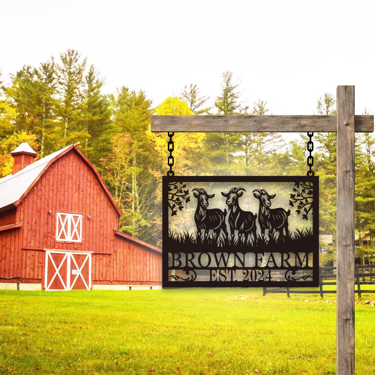 Rustic Farm Goat Sign