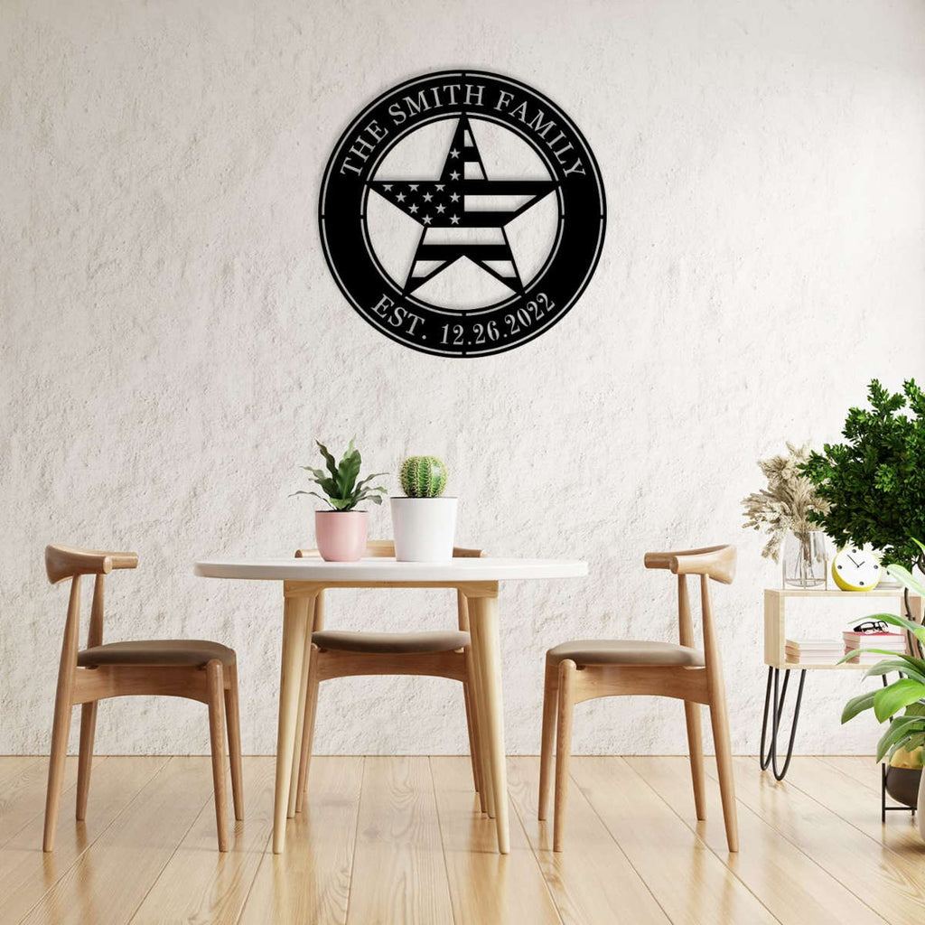 Patriotic Family Metal Sign