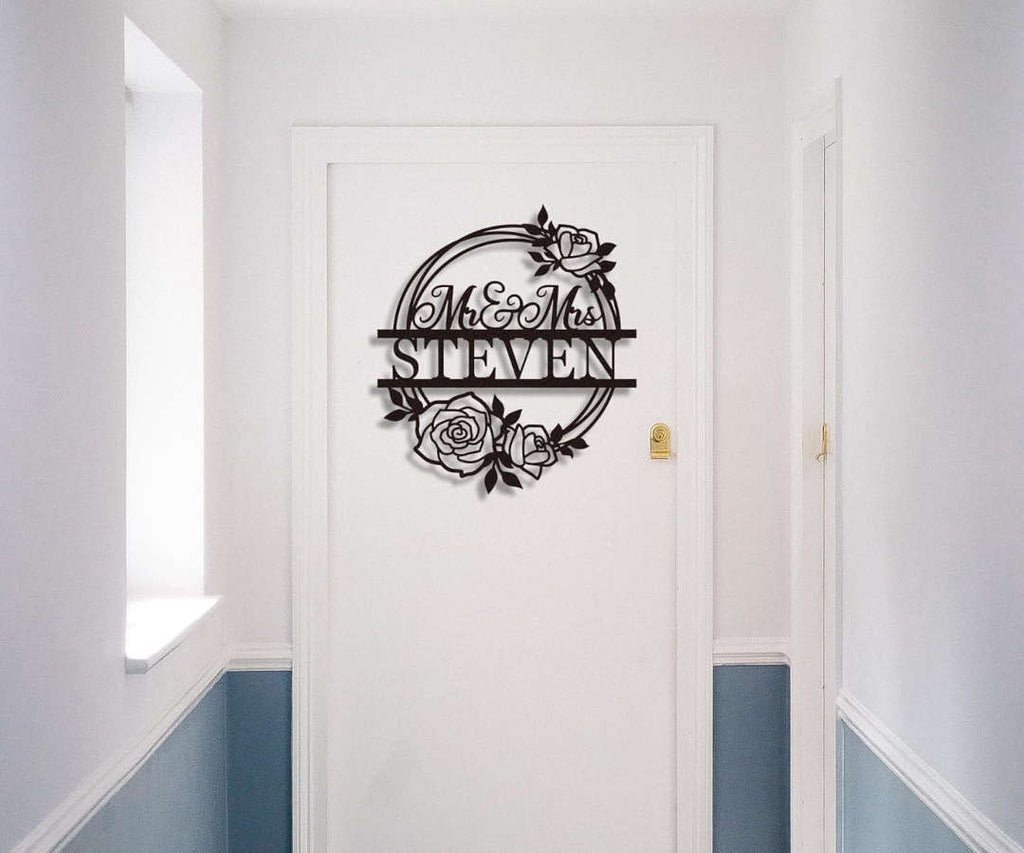 Personalized Steel Rose Wreath