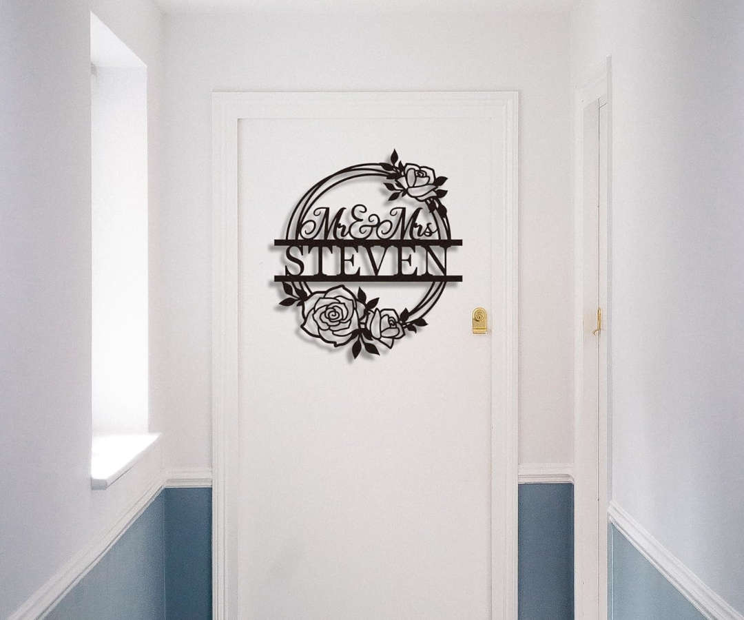 Personalized Steel Rose Wreath