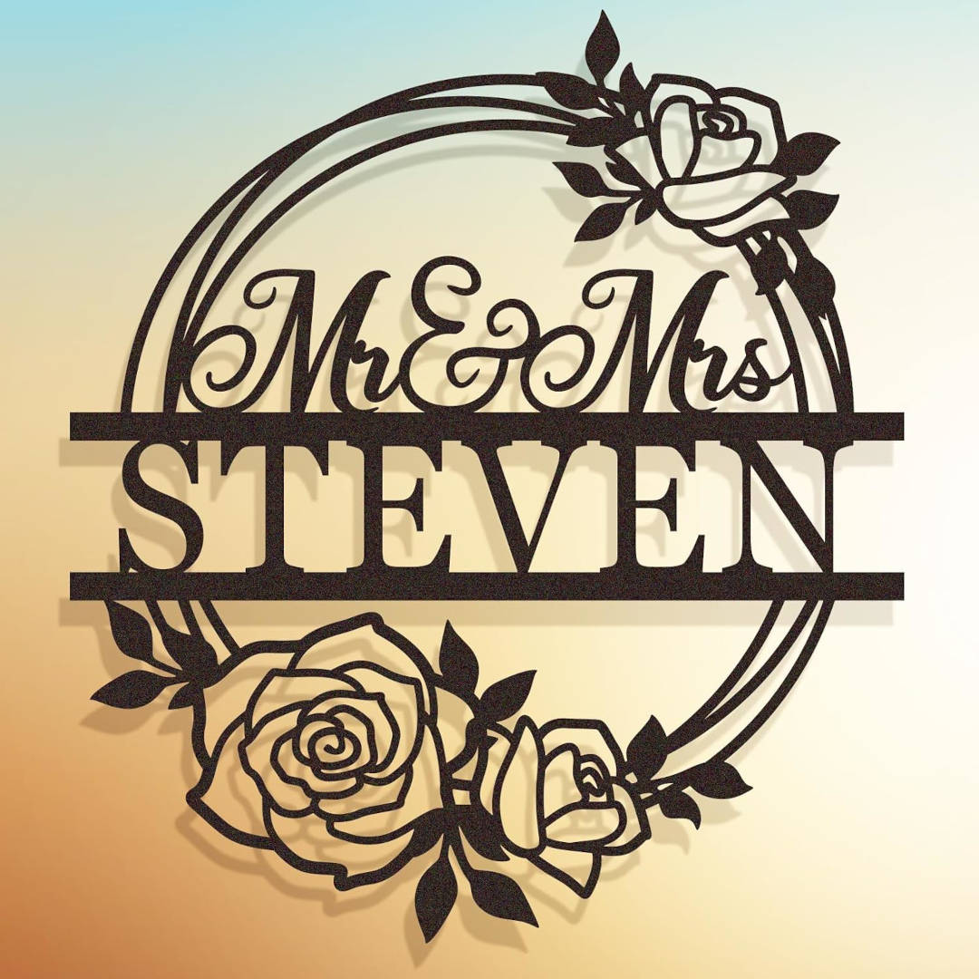 Personalized Steel Rose Wreath Main image