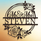 Personalized Steel Rose Wreath