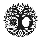 sun moon tree metal sign tree of life circular steel wall decor sun and moon metal wall art laser cut outdoor metal tree sign