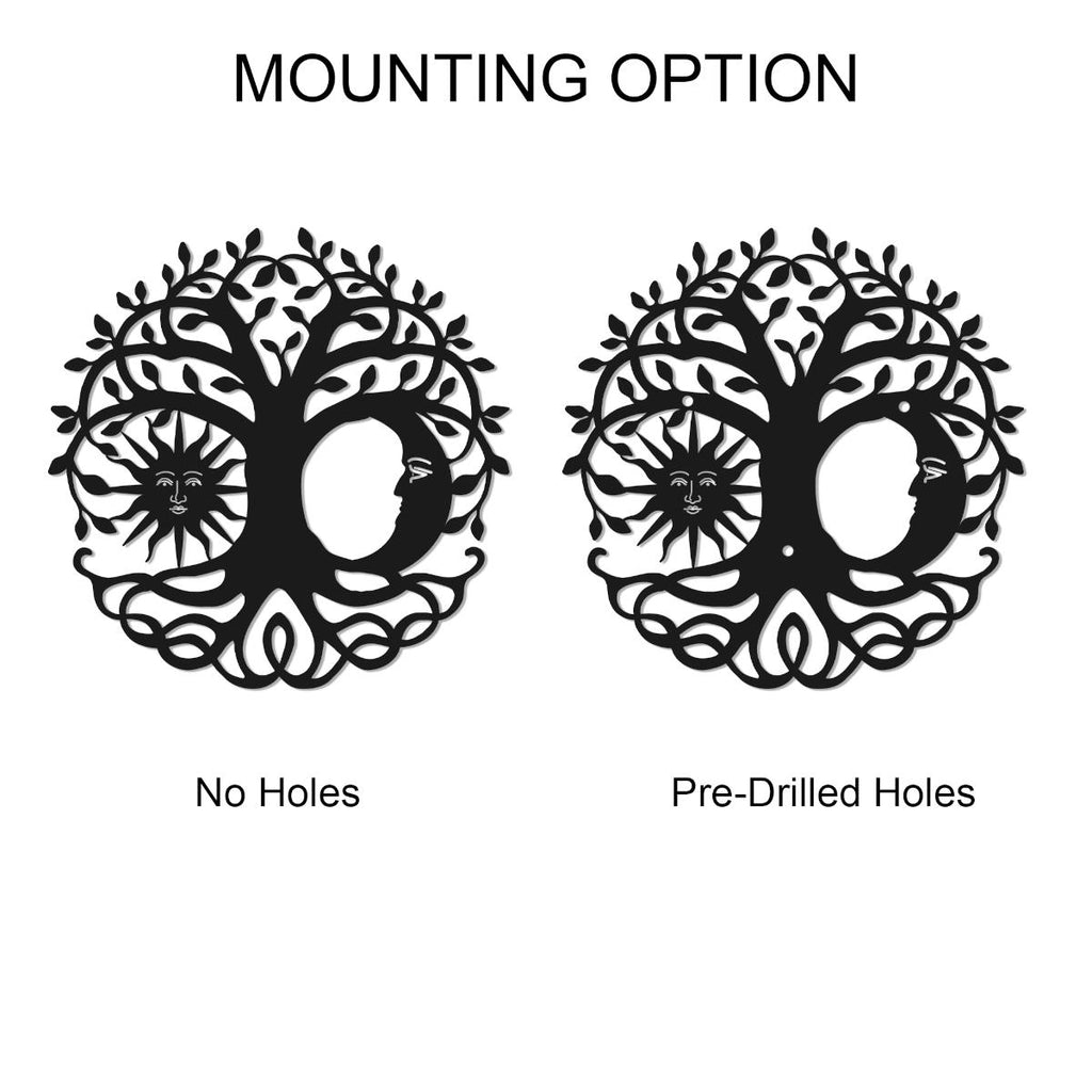 sun moon tree metal sign tree of life circular steel wall decor sun and moon metal wall art laser cut outdoor metal tree sign