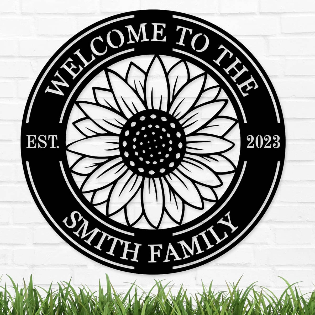 Custom Sunflower Welcome Sign Main image