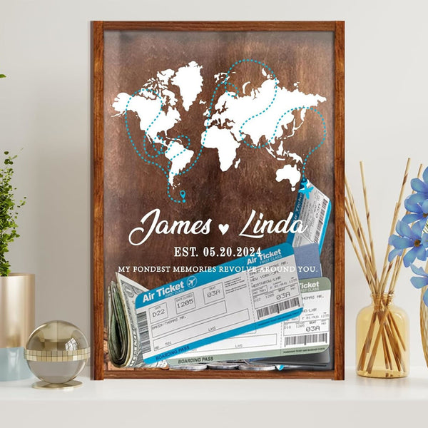 Personalized Travel Adventure Shadow Box