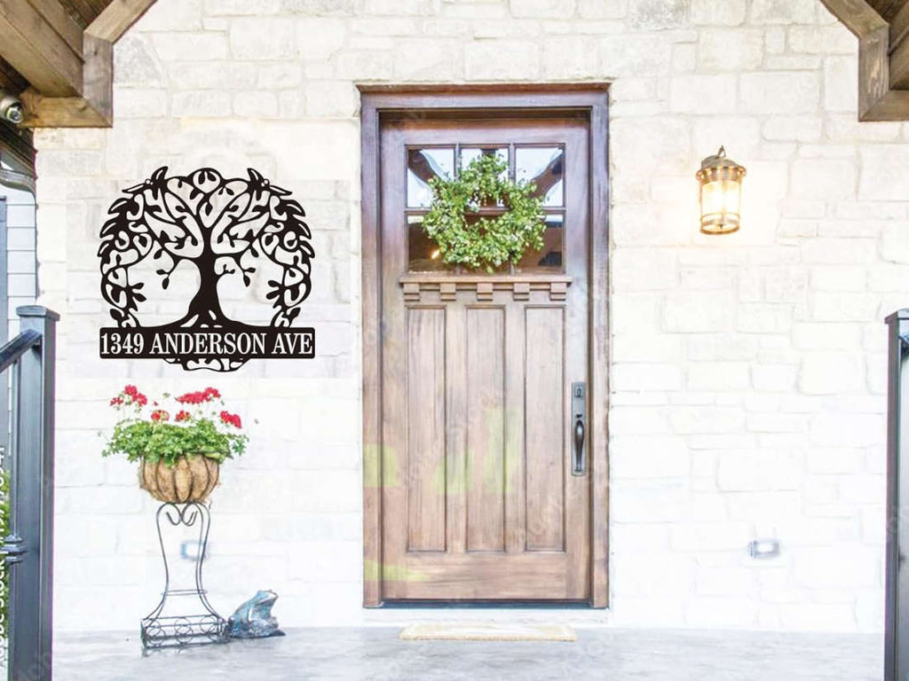 Tree Address Custom Tree Address Sign - Personalized Metal Home Decor – ENFODREAM