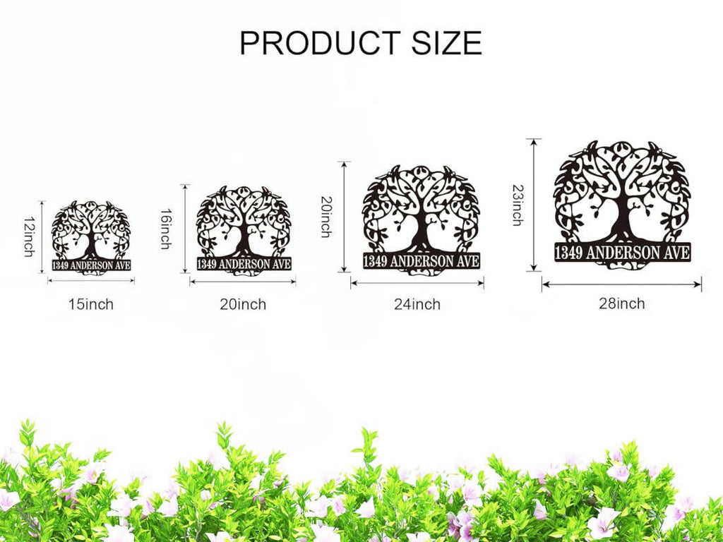 Custom Tree of Life Metal Address Plaque