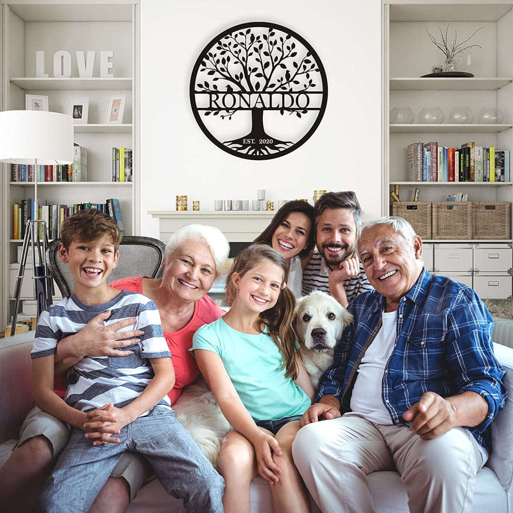 Family Tree Metal Sign