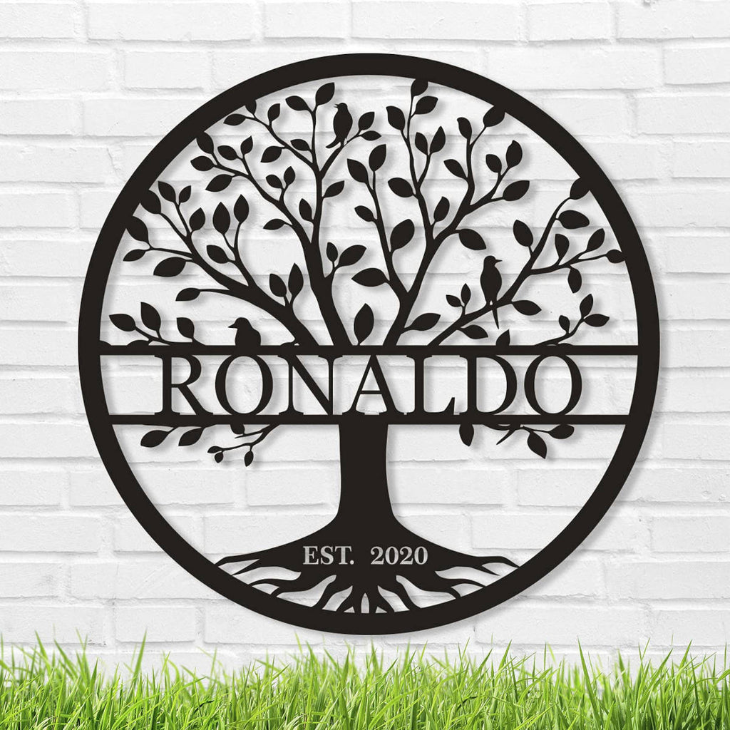 Family Tree Metal Sign