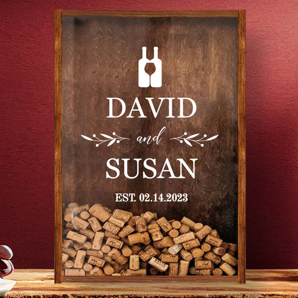 Personalized Wine Cork Shadow Box