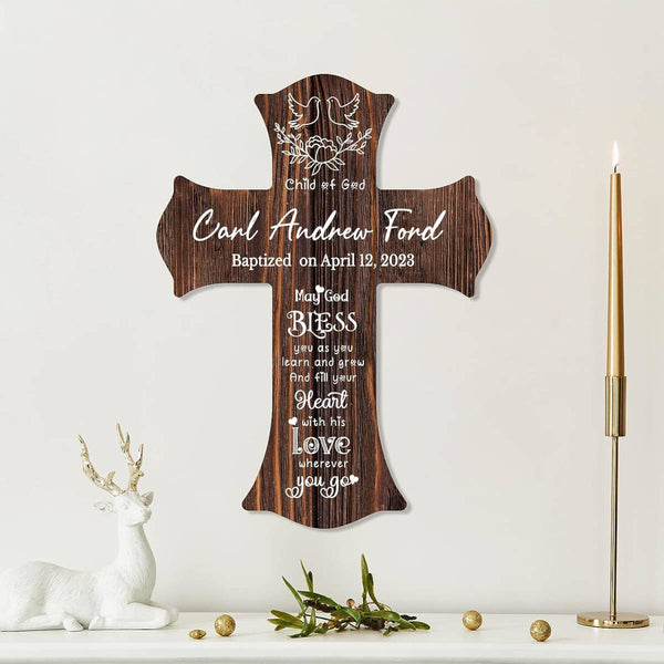 Personalized Wooden Cross Baptism Gift