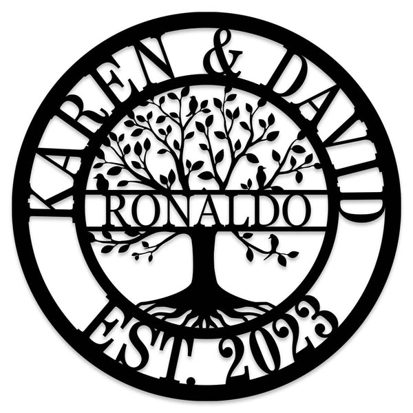Personalized Tree of Life Steel Wall Art