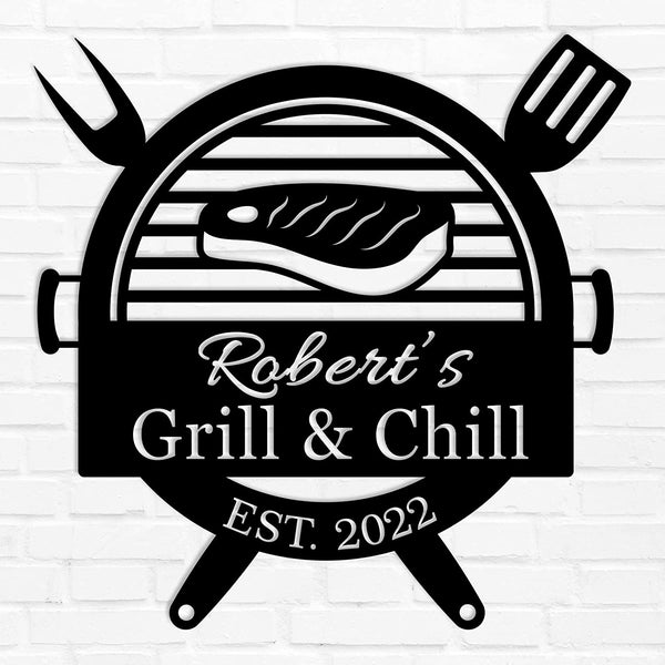 Custom BBQ Grill Name Sign