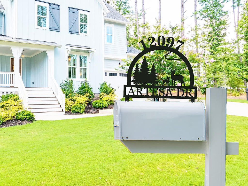Deer & Forest Mailbox Topper