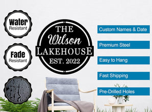 Personalized Lake House Sign