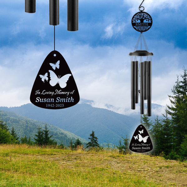 Personalized Butterfly Memorial Wind Chimes